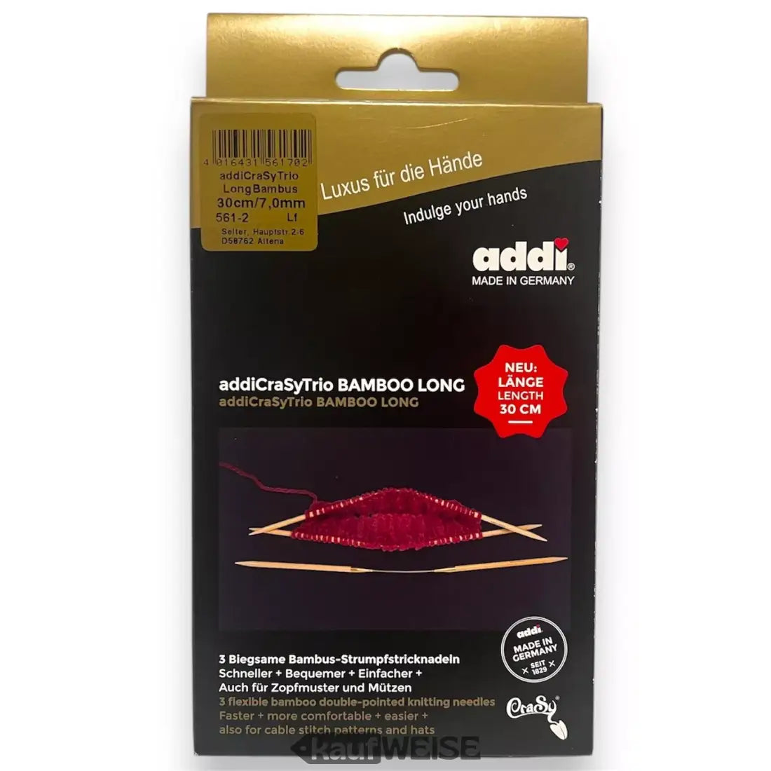 AddiCrasyTrio Bamboo Rundstricknadeln im neuen Verpackung 4-8mm Socken Stricken