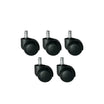 Wieltjes voor bureaustoelen op harde vloeren (set van 5) | Stil en vloervriendelijk | 11 mm steel | Skater-stijl