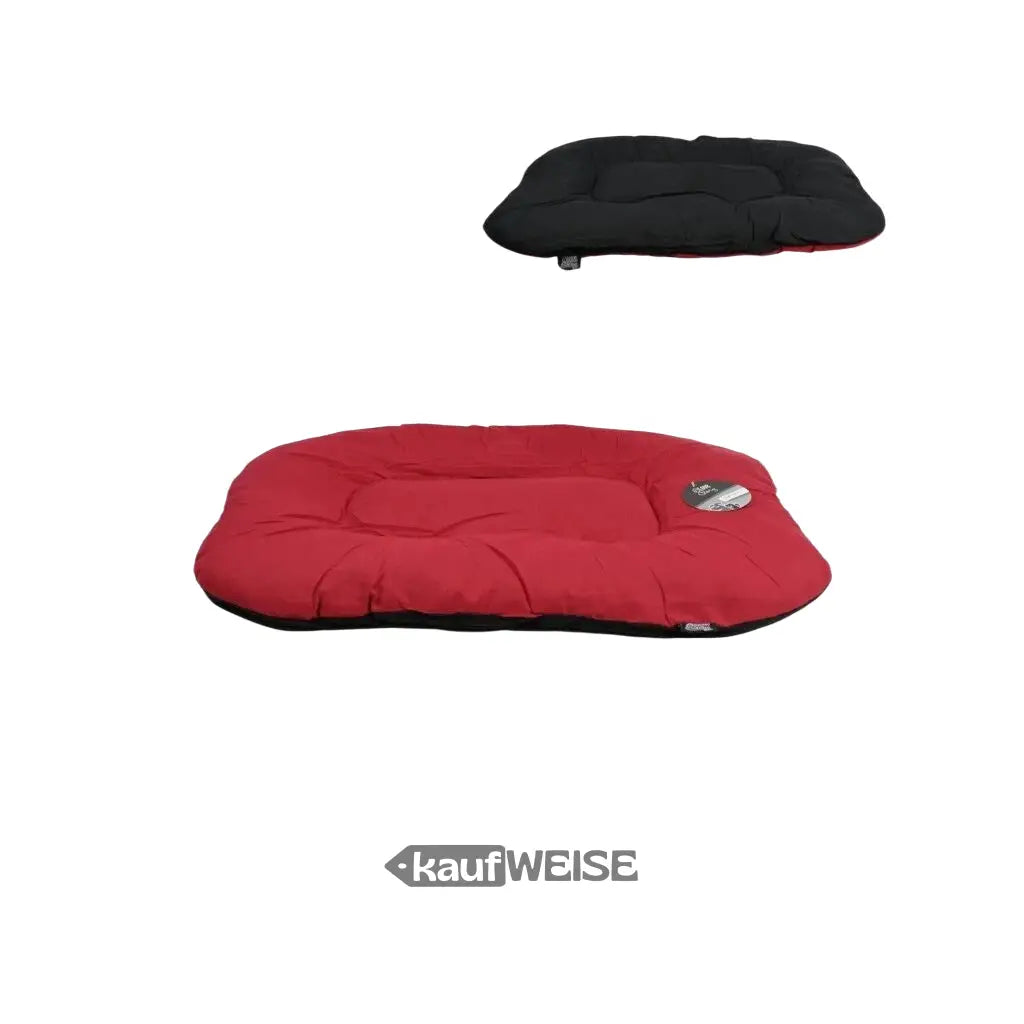 Rotes und schwarzes Love Story Hundebett Größe M für mittelgroße Hunde, waschbar und rutschfest