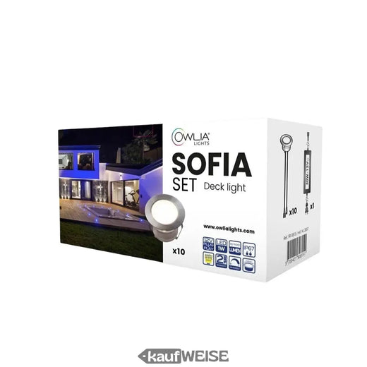 LED-terrasverlichting (set van 10) | IP67 waterdicht | Warm wit (2800K) | Owlia SOFIA