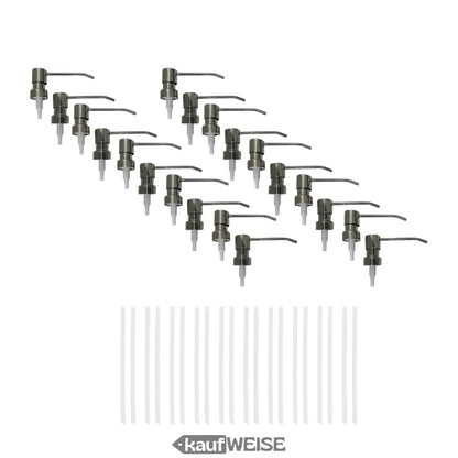 24er-Pack schwarze Plastikpumpen mit klaren Düsen, Lang Edelstahl Dosierpumpe