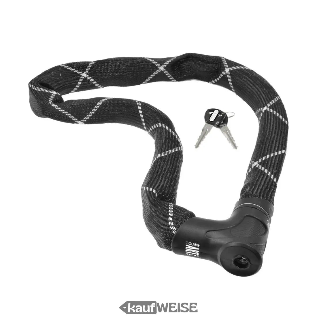 Schwarzes Fahrradketten Schloss mit zwei Schlüsseln für Sicherheit und Schutz