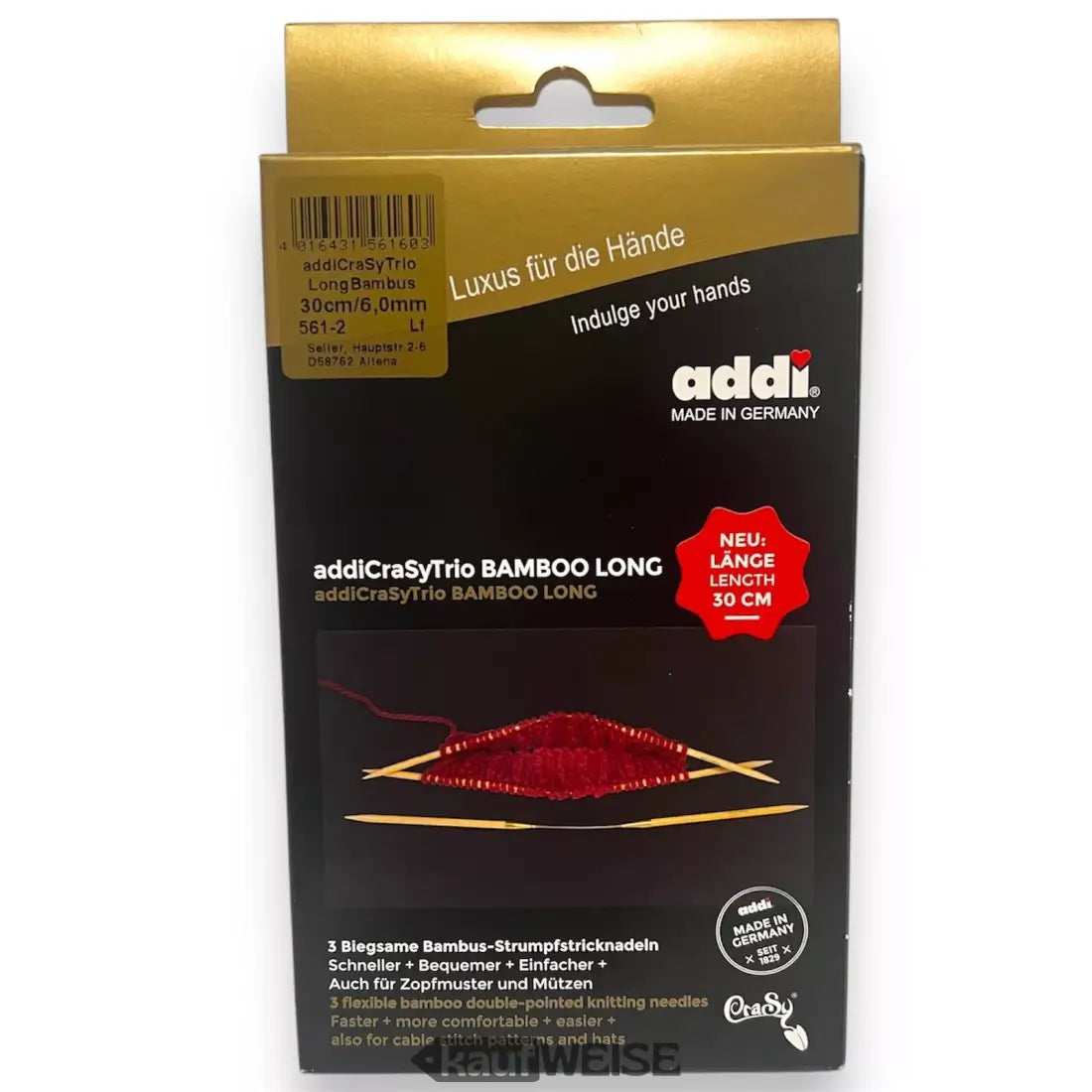 Addi Crasy Trio Bambus Stricknadeln im Paket für Socken, Set von 3