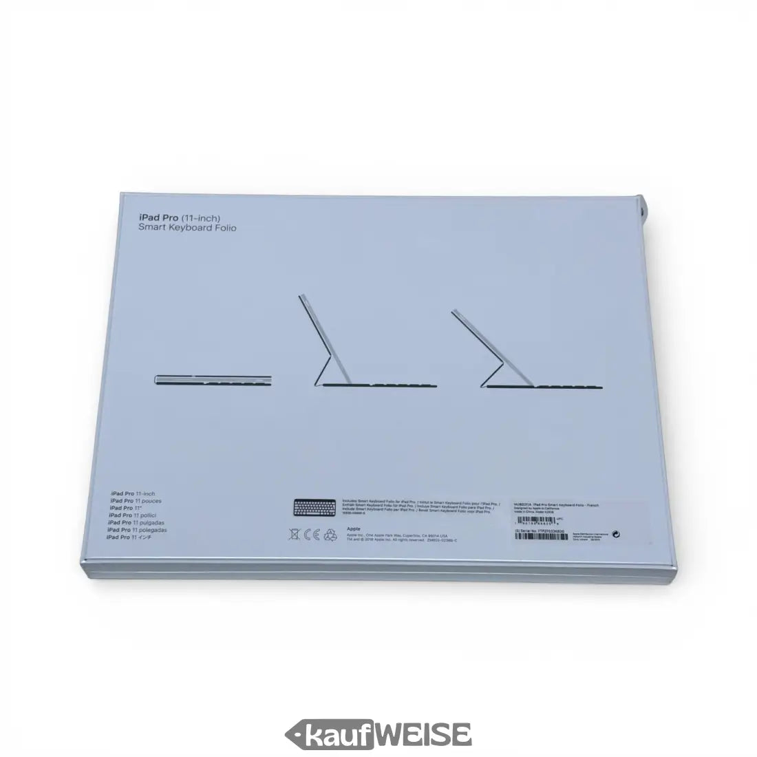 Silbernes iPad Pro 11-Zoll Smart Keyboard Folio Verpackung, AZERTY-Layout