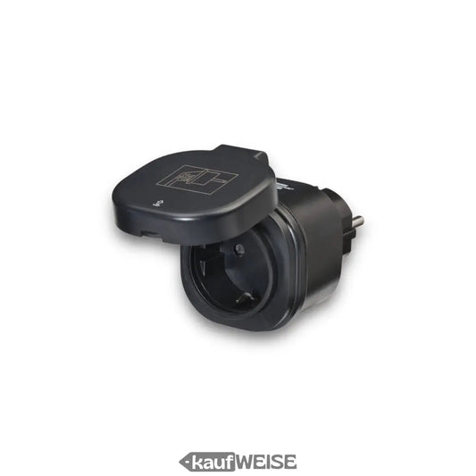 Schwarzer Outdoor-Steckdosenadapter mit Schutzdeckung für BRENNENSTUHL Connect WIFI