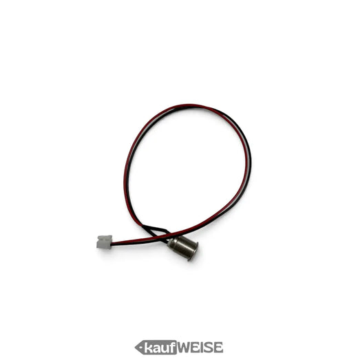 Aan/uit knop voor hoverboard 6,5 / 8 / 10 inch | 12 mm schroefdraad | Zilver | 2-pins stekker, 29 cm kabel