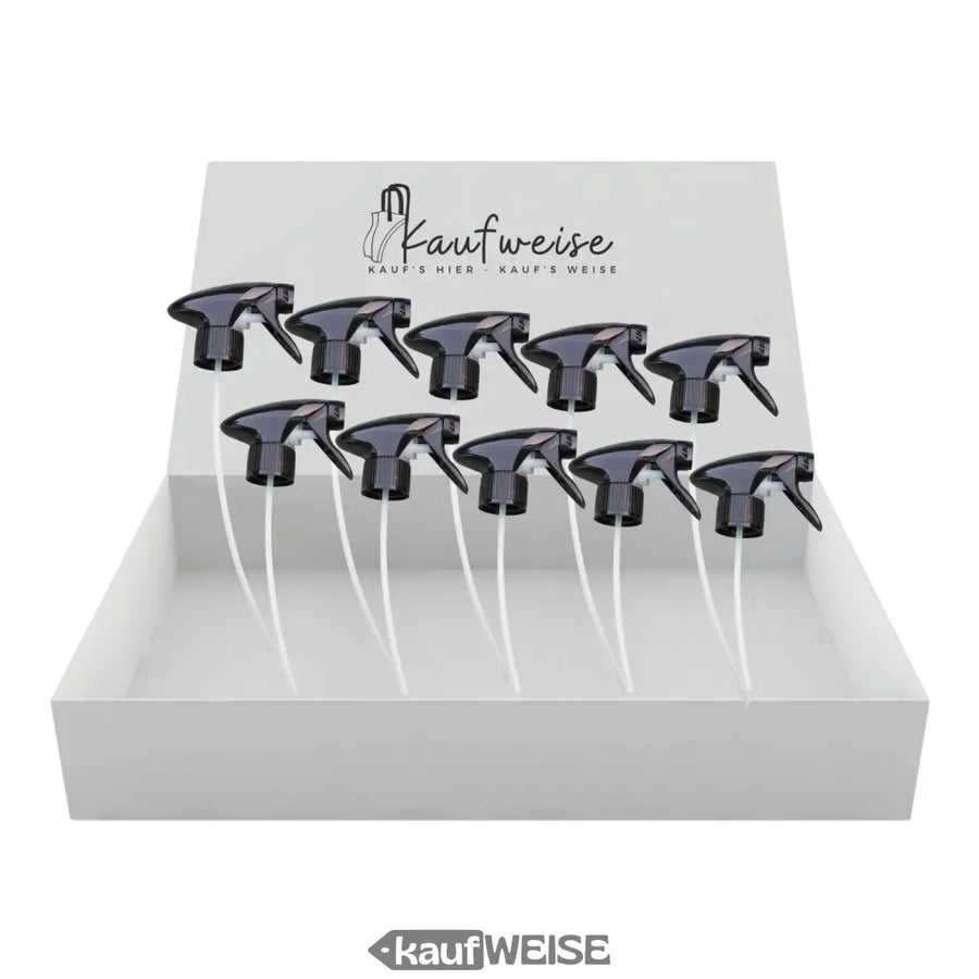 Sprayköpfe im Displaybox für Flaschen mit chemikalienfestem Trigger 28/410