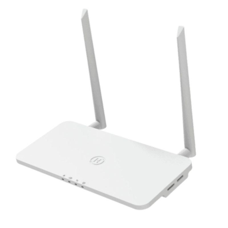 Weißer WLAN-Router mit zwei Antennen für Hoymiles DTU-Pro-S WiFi Überwachungsmodul