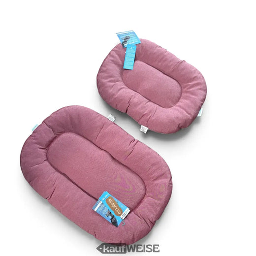 Hondenmand roze, ovaal | Lila gemêleerd, gerecycled materiaal, Made in Italy | 60 x 46 of 80 x 50 cm