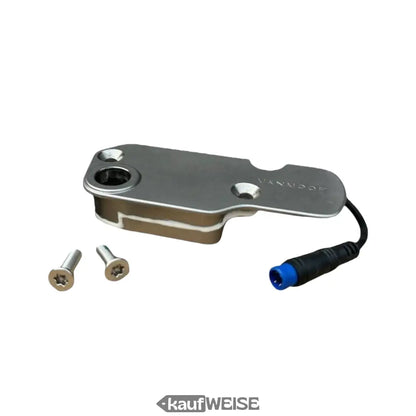 Silberner Kenwood Teil mit Schrauben und blauer Kabel für Kicklock VanMoof VM18-053