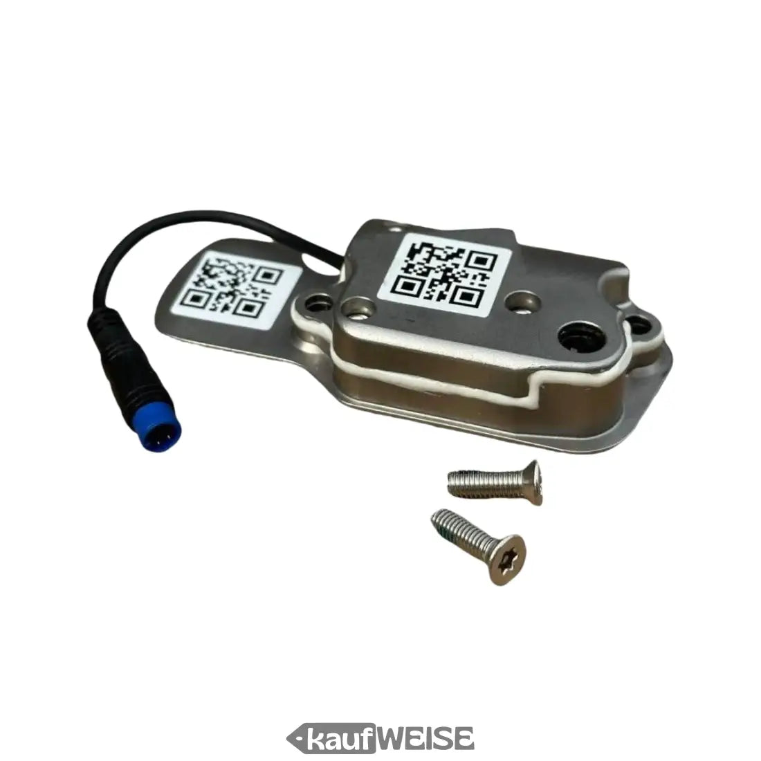 Silbernes elektronisches Bauteil mit QR-Codes und Schrauben für Kicklock VanMoof VM18-053