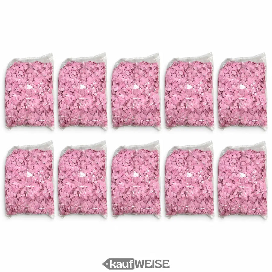 10 zakjes roze papieren confetti van 100 g