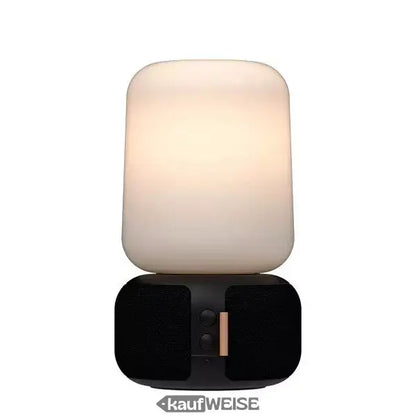 Moderne schwarz-weiße Tischlampe mit Frostglas-Schirm von Kreafunk aLOOMI