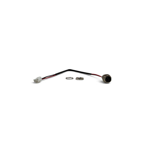 Oplaadaansluiting met Kabel voor Hoverboard / E-Scooter | 3-Pins Ronde Aansluiting, 3-Polige Stekker met 2 Aangesloten Contacten | 24,5 cm | Incl. Moer en Ring