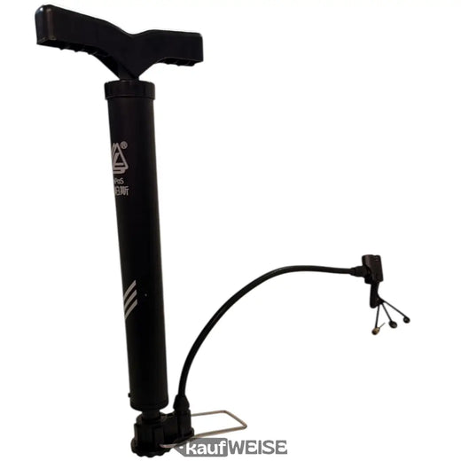LeiPoS Mini Stand Fietspomp Zwart | Draagbaar &amp; Telescopisch (33-52 cm) | Inclusief 3 adapters | Compacte luchtpomp