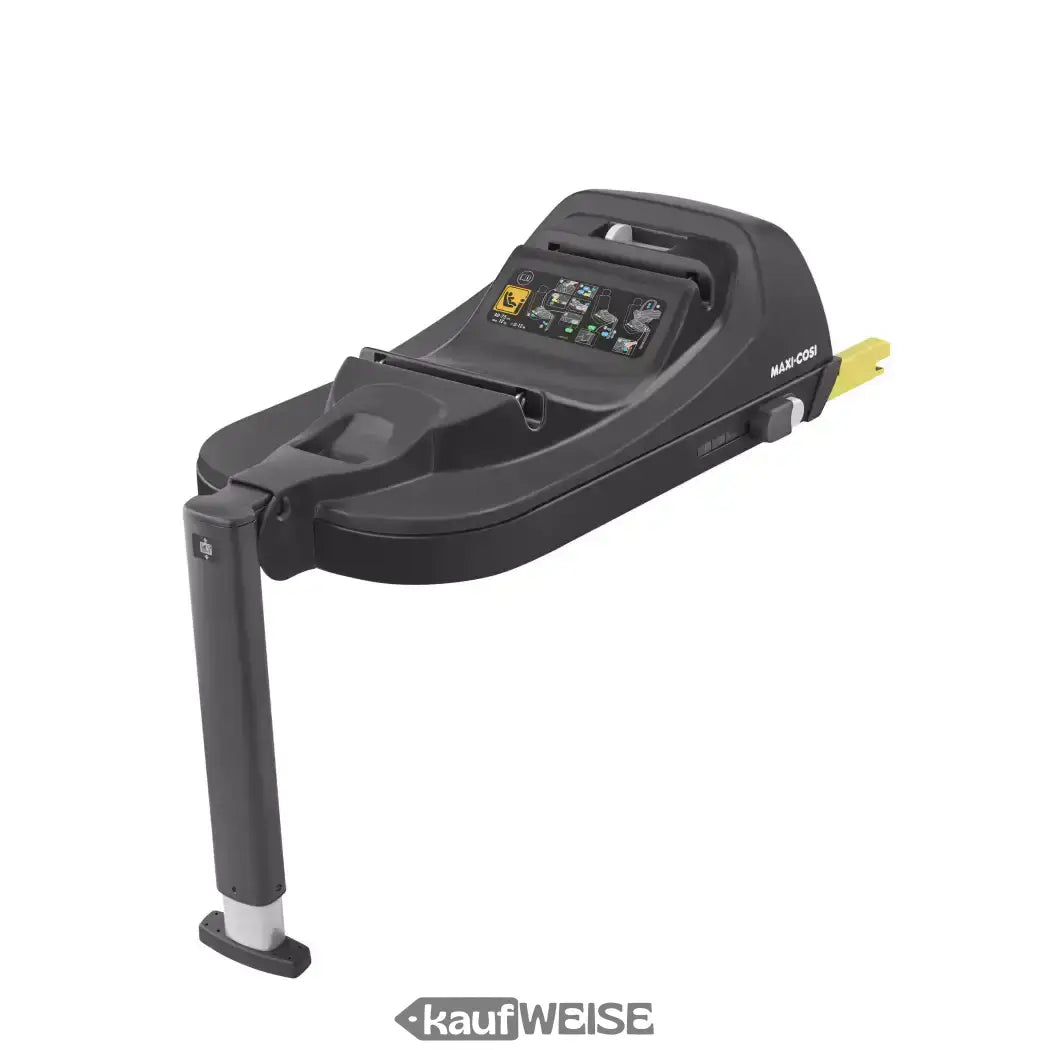 Schwarze Maxi-Cosi CabrioFix i-Size ISOFIX Base mit verstellbarem Beinstütze und Gelb-Details
