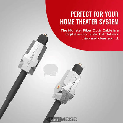 Monster M-Serie Toslink Kabel 3m Glasfaser für klare Audioübertragung und Leistung