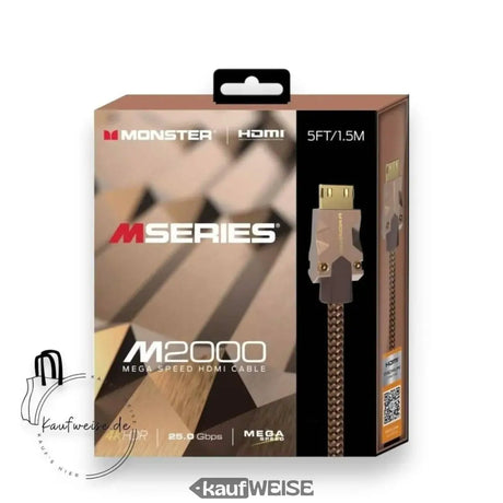 Monster M2000 Ultra HD HDMI-kabel (1,5 m) | 4K @ 60Hz HDR10+ | Hoge snelheid 25 Gbps | V-Grip™-connector