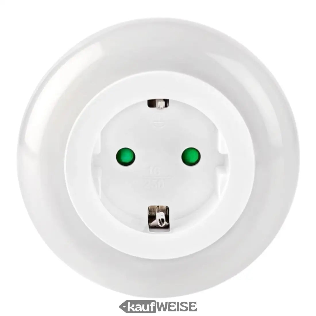 Weiße runde Steckdose am Nachtlicht mit Dämmerungssensor und Mehrfarben LED