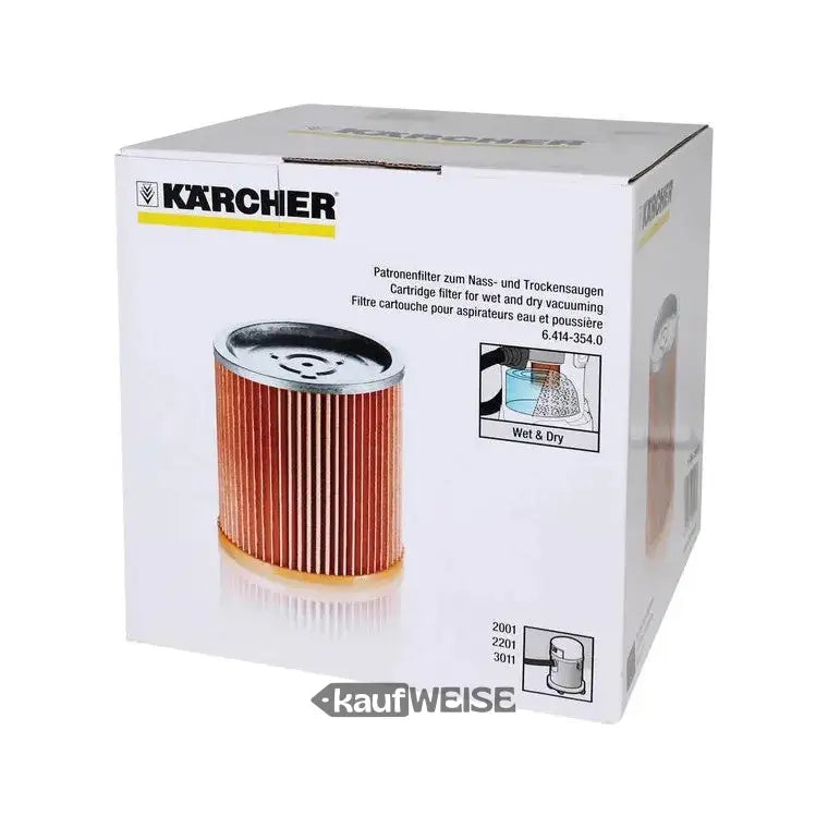 Karcher Nass- und Trockensauger Patronenfilter in Verpackung für sauberes Arbeiten