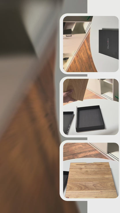 DutchDeluxes 3-in-1 snijplank van teakhout (opvouwbaar) | Serveerplank &amp; tablethouder | Gemaakt van massief teakhout