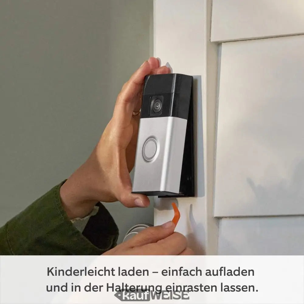 Schlaue Ring Akku-Videotürklingel mit WLAN in schwarz-silber