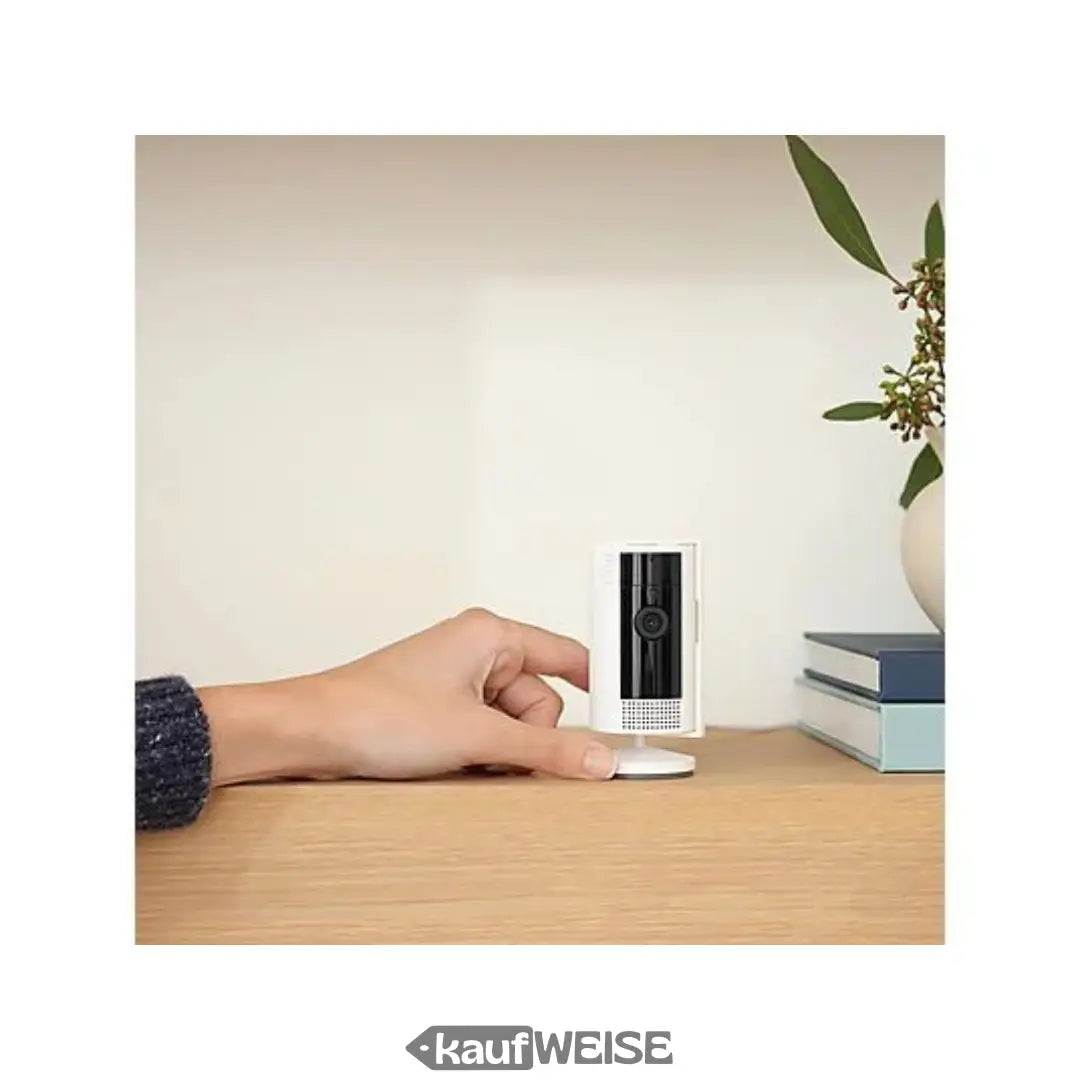 Weiße und schwarze Ring Indoor Cam (2. Gen) HD-Sicherheitskamera mit schlankem Design