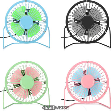 Tedi Mini USB-ventilator (15 cm) | Stille metalen tafelventilator, 360° kantelbaar | Ideaal voor bureau en kantoor