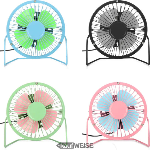 Tedi Mini USB-ventilator (15 cm) | Stille metalen tafelventilator, 360° kantelbaar | Ideaal voor bureau en kantoor