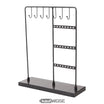 Sieradenstandaard (20 cm) met voet van echt marmer | Zwarte T-vormige sieradenhouder | Zwart of wit