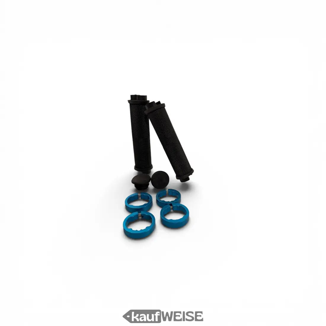Urban armor 22mm schwarze rutschfeste und ergonomische lenkergriffe mit blauen aluminium klemmringen für scooter und fahrrad